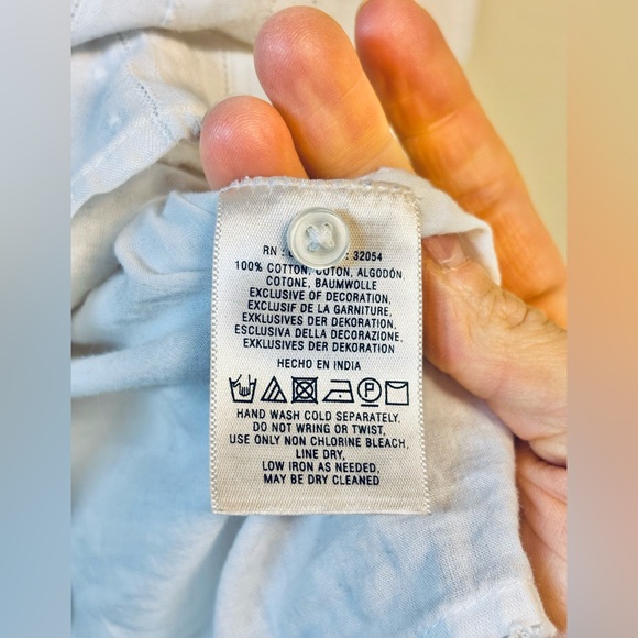 Maeve Anthropologie Ivory White Crochet Eyelet Sleeveless Shirt Dress Size 2 - Picture 9 of 9